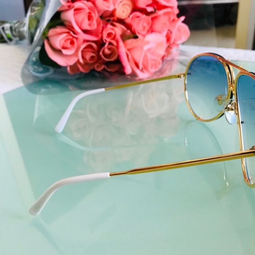 NWT Porsche Design 69 P8478 W Blue Gold Sunglasses - Picture 4 of 7
